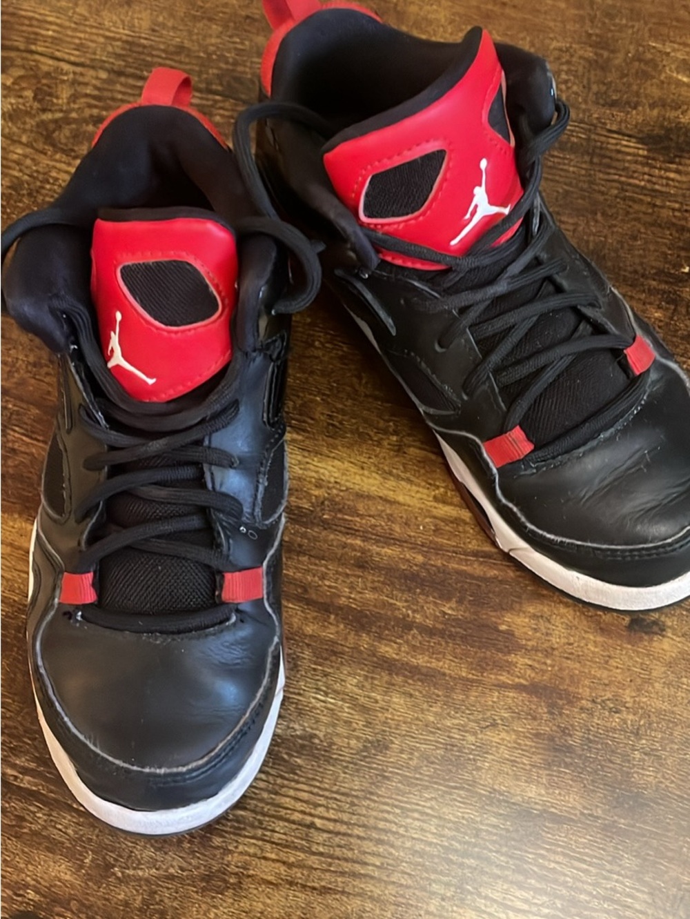Nike JORDAN Black and Red Basketball high top Shoes with Jumpman Logo